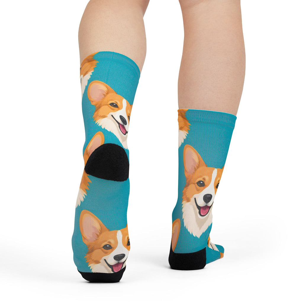 Corgi Face Crew Socks — All-Over Print