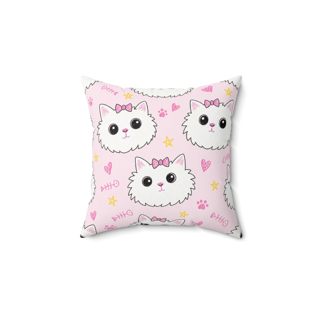 MEOWU'S PILLOW — Badly Drawn Cat Throw Pillow product mockup view 1
