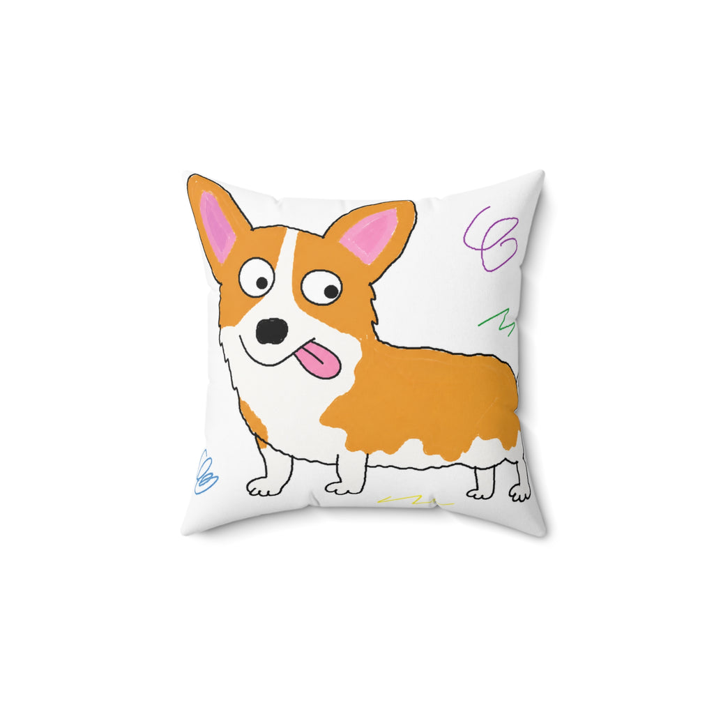 BUDDY'S PILLOW — Badly Drawn Corgi Throw Pillow product mockup view 4