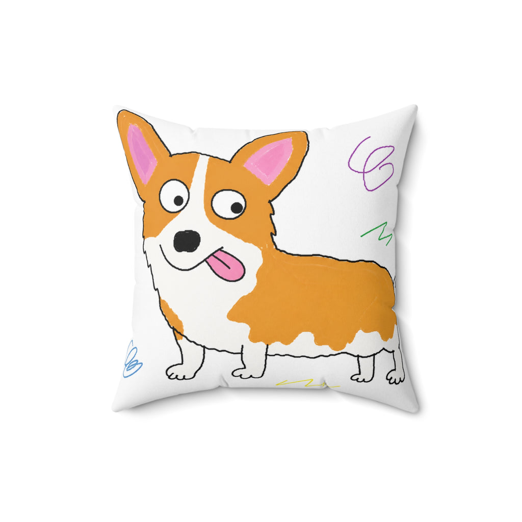 BUDDY'S PILLOW — Badly Drawn Corgi Throw Pillow product mockup view 6
