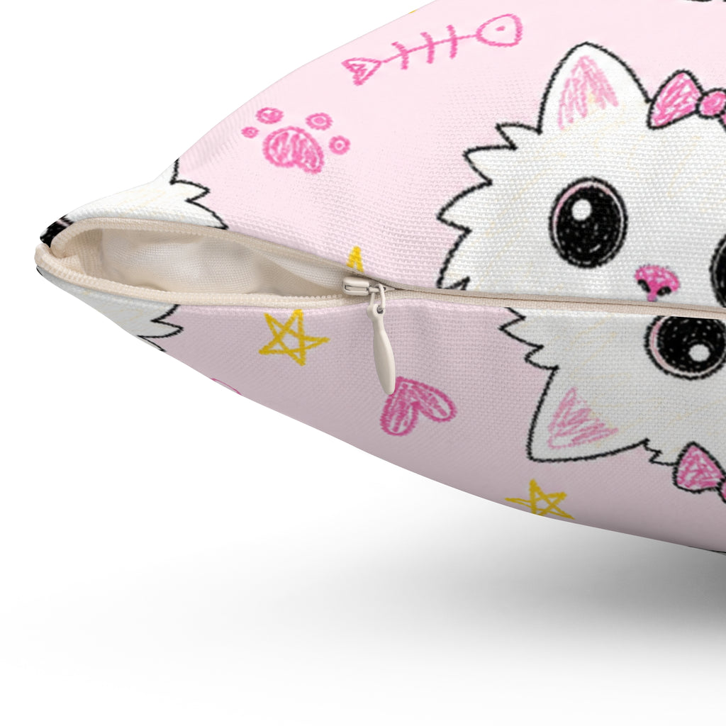 MEOWU'S PILLOW — Badly Drawn Cat Throw Pillow product mockup view 9