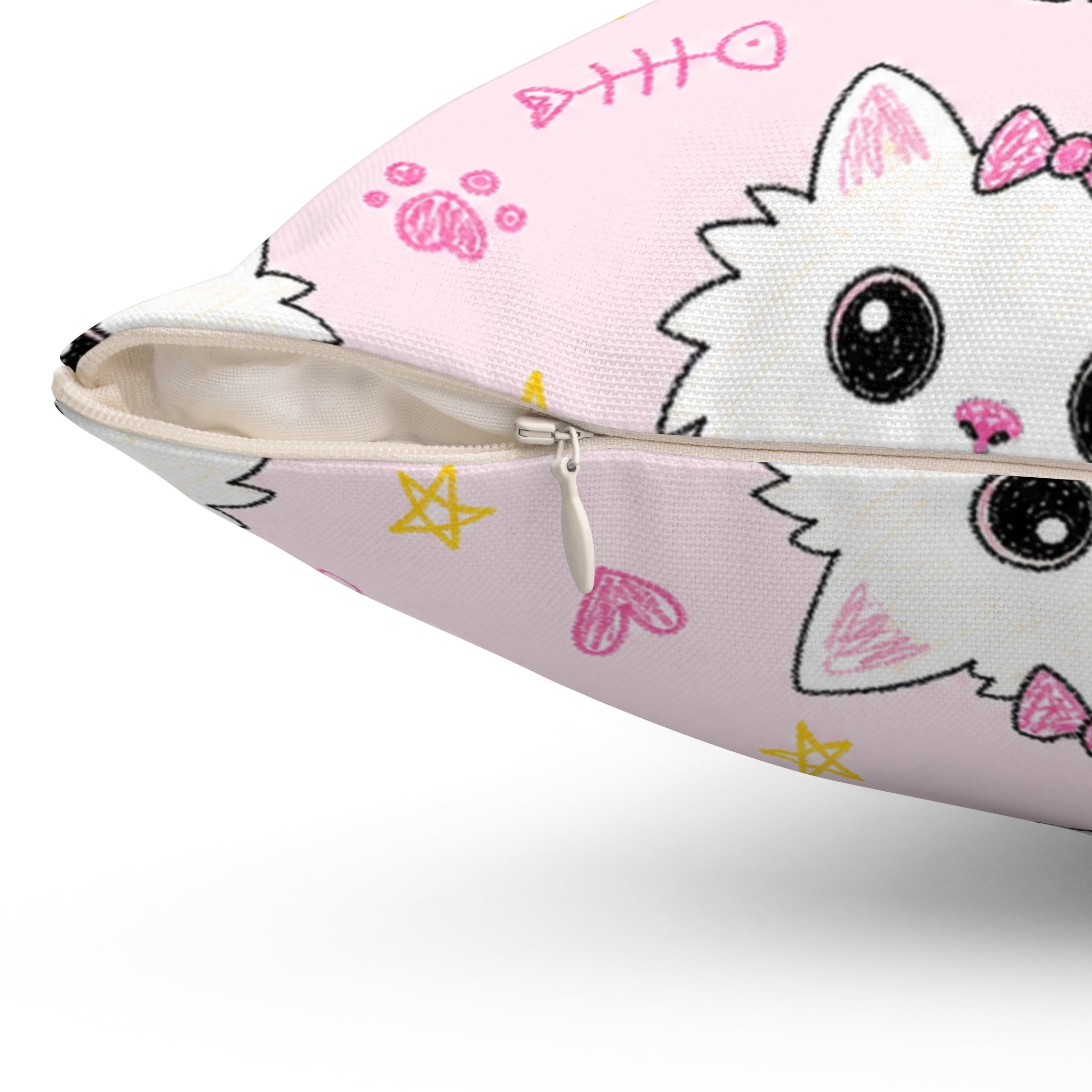 MEOWU'S PILLOW — Badly Drawn Cat Throw Pillow product mockup view 9