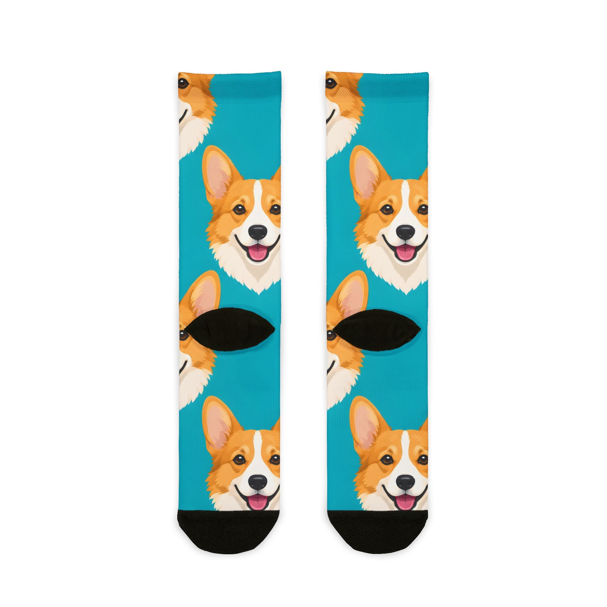 Corgi Face Crew Socks — All-Over Print