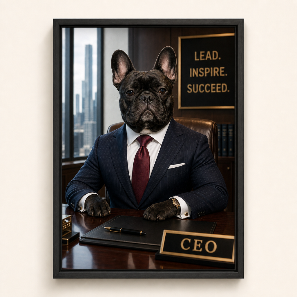 PAWSONALITY_STYLE_PRODUCT_PREVIEW_V1 | CEO Boss | Framed Print