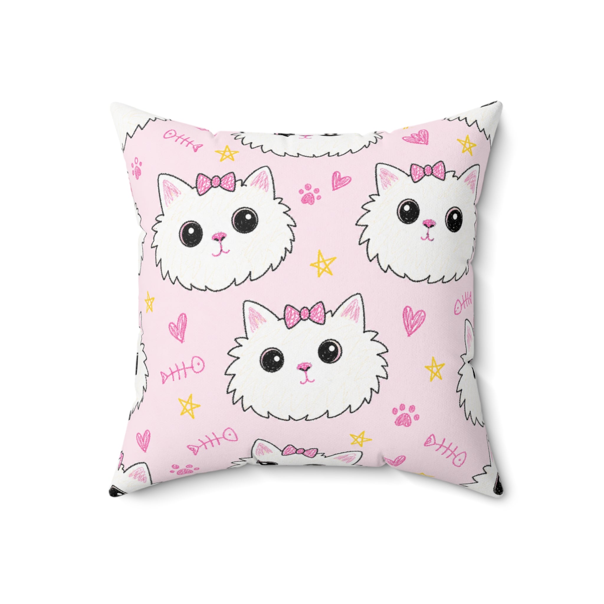 MEOWU'S PILLOW — Badly Drawn Cat Throw Pillow product mockup view 3