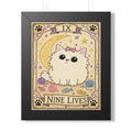 IX — Nine Lives | Meowu Tarot Framed Poster product mockup view 1