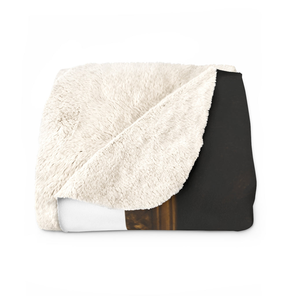 Custom pet portrait sherpa fleece blanket