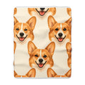 Corgi Face Sherpa Fleece Blanket