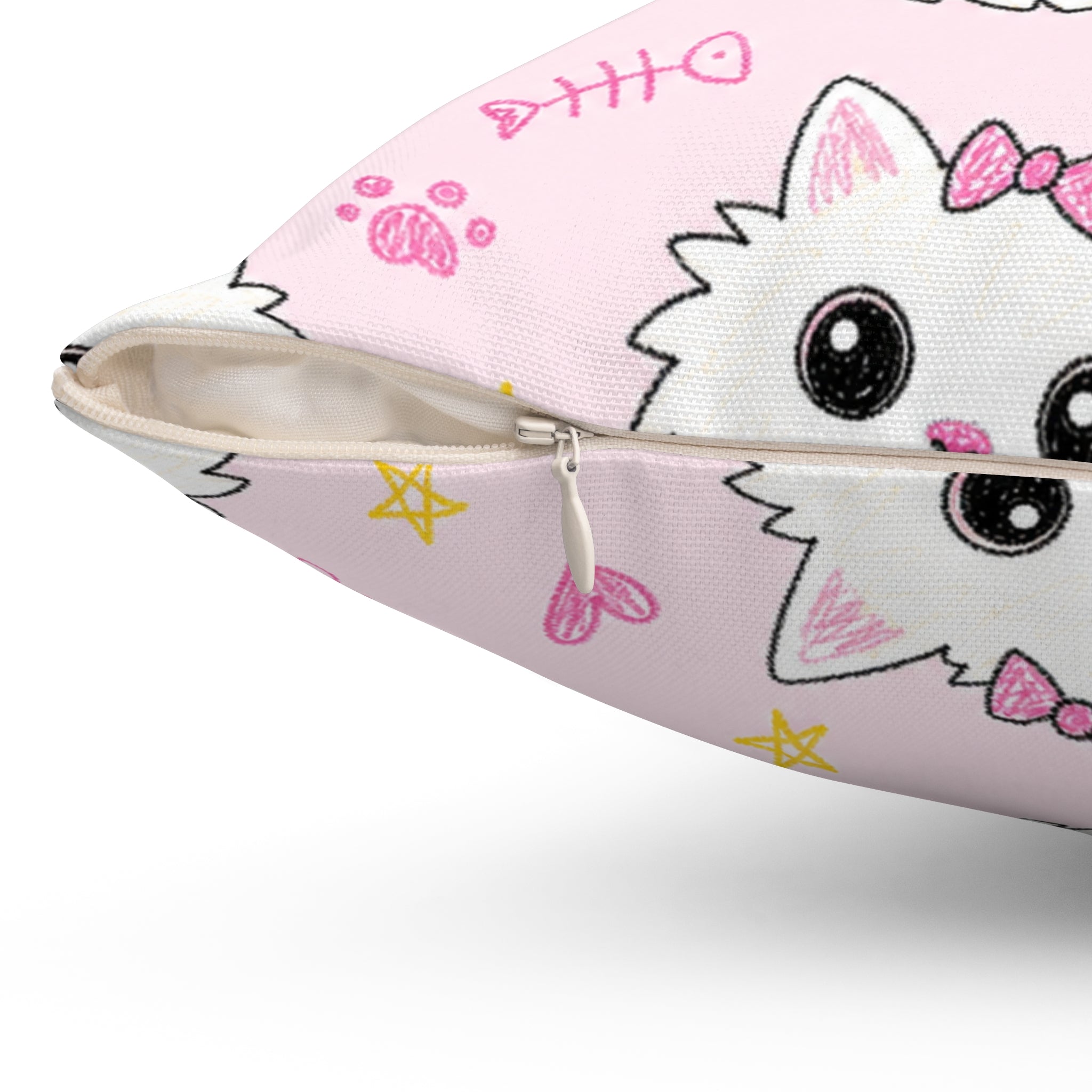 MEOWU'S PILLOW — Badly Drawn Cat Throw Pillow product mockup view 5