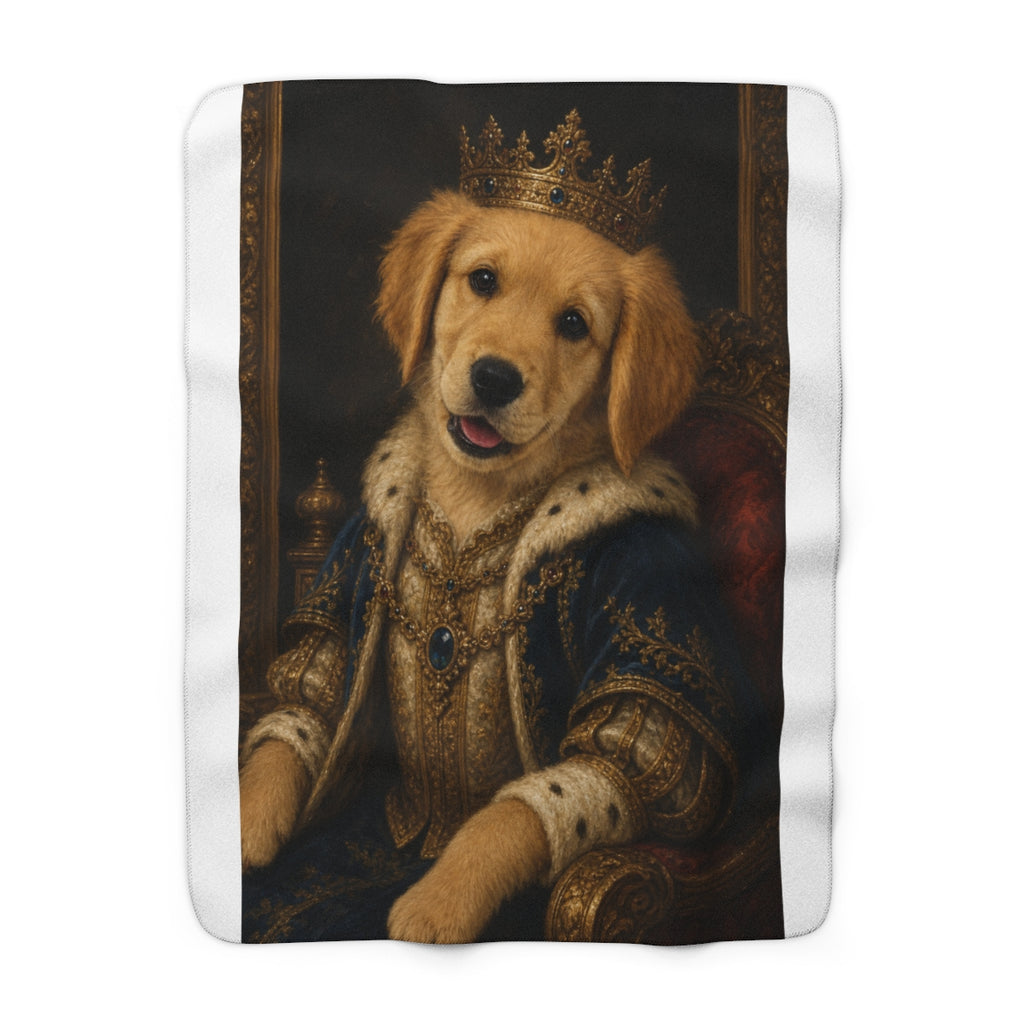 Custom pet portrait sherpa fleece blanket