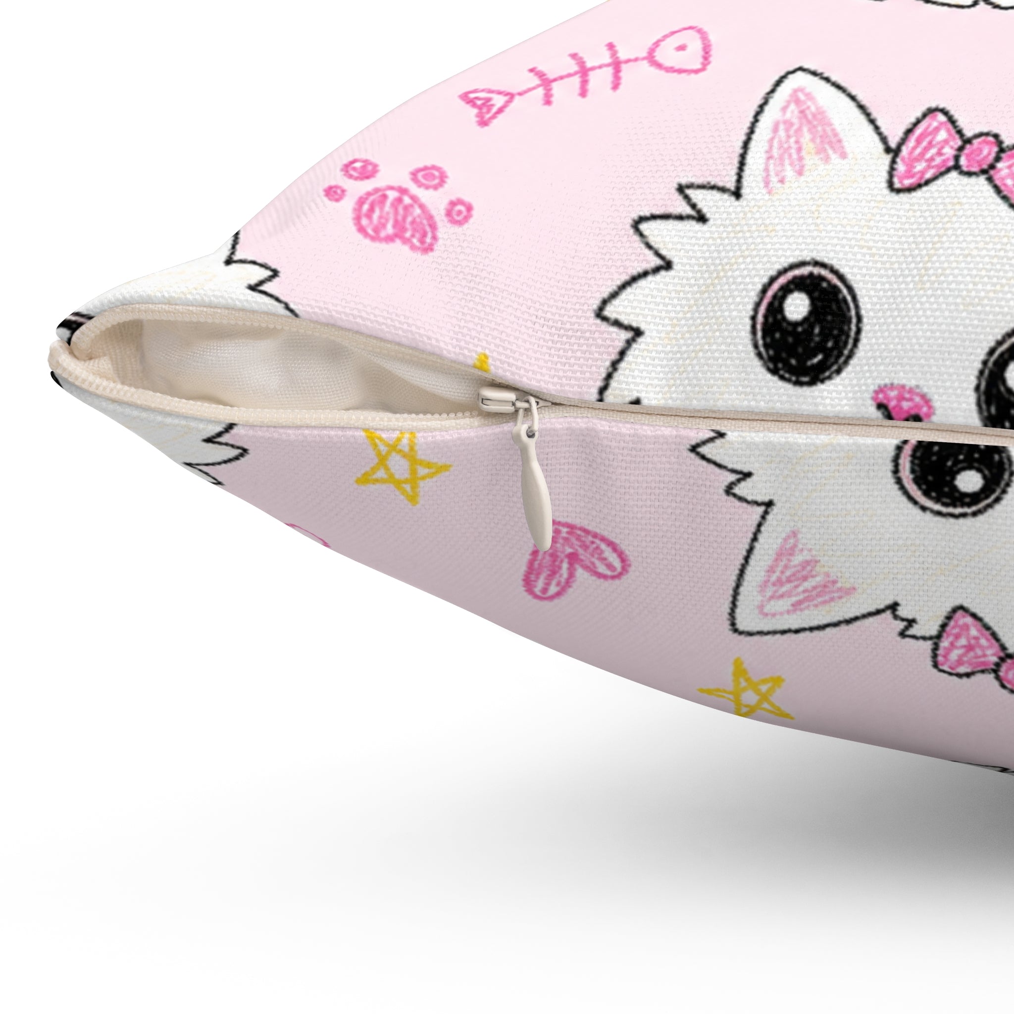 MEOWU'S PILLOW — Badly Drawn Cat Throw Pillow product mockup view 7