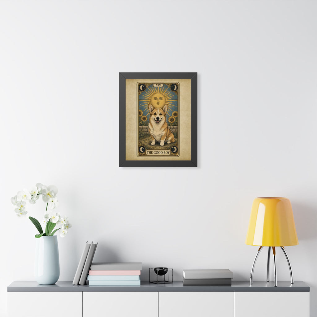 XIX — The Good Boy | Corgi Tarot Framed Poster