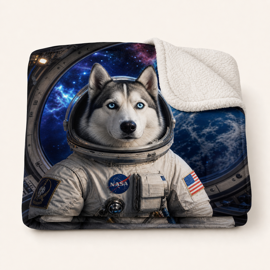 PAWSONALITY_STYLE_PRODUCT_PREVIEW_V1 | Astronaut | Sherpa Fleece Blanket