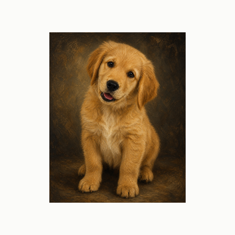 Premium Canvas Print mockup - Renaissance Oil Painting pet portrait