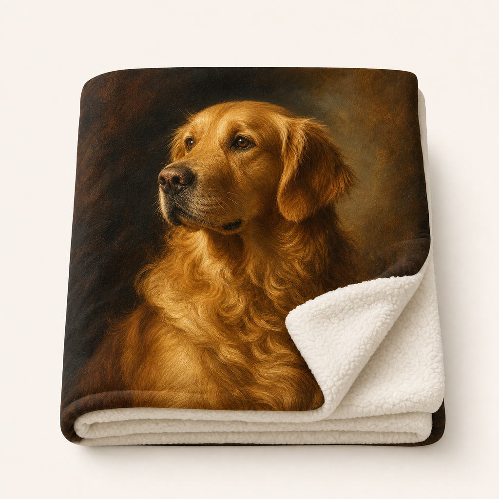 PAWSONALITY_STYLE_PRODUCT_PREVIEW_V1 | Renaissance Oil Painting | Sherpa Fleece Blanket