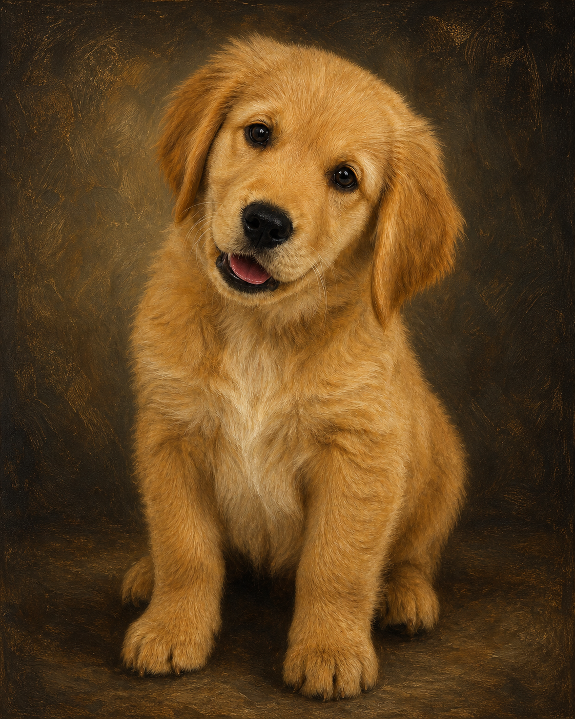 Custom pet portrait - Renaissance Oil Painting style on Framed Print