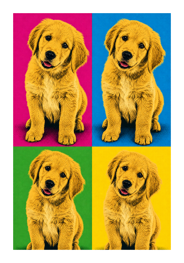 Matte Poster mockup - Pop Art pet portrait