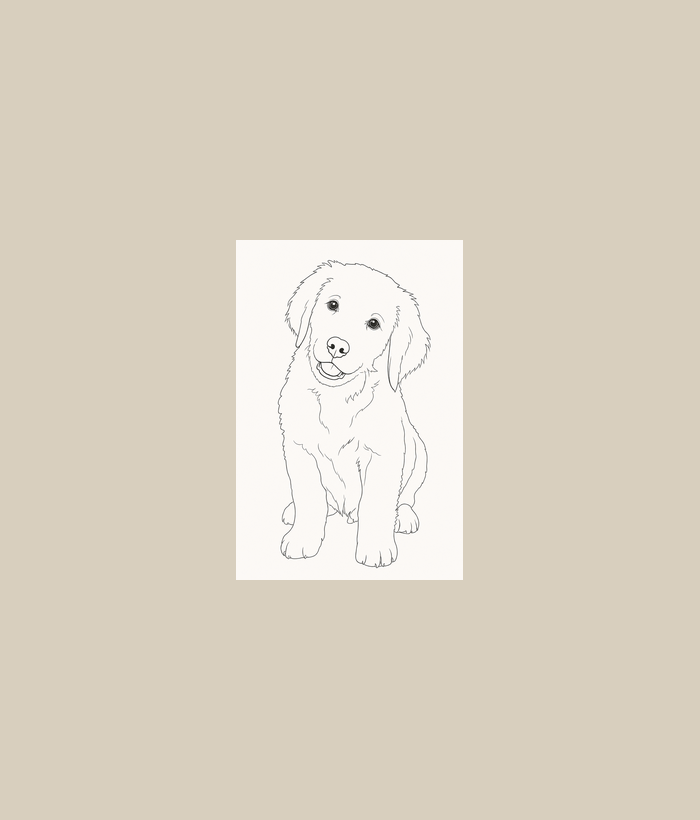 Cotton Tote Bag mockup - Minimalist Line Art pet portrait