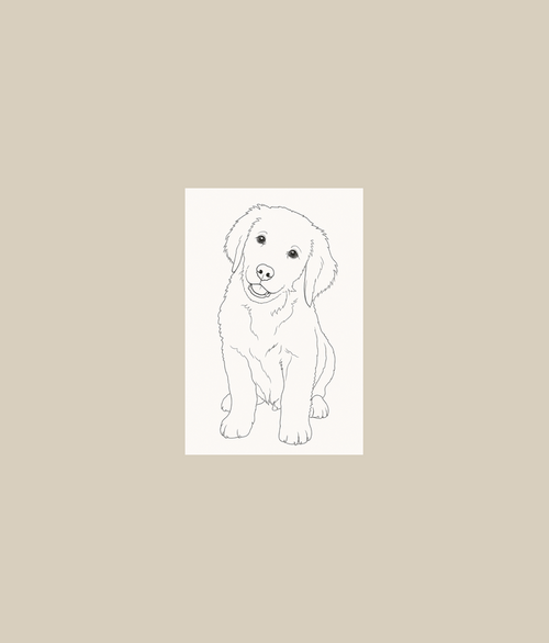 Cotton Tote Bag mockup - Minimalist Line Art pet portrait