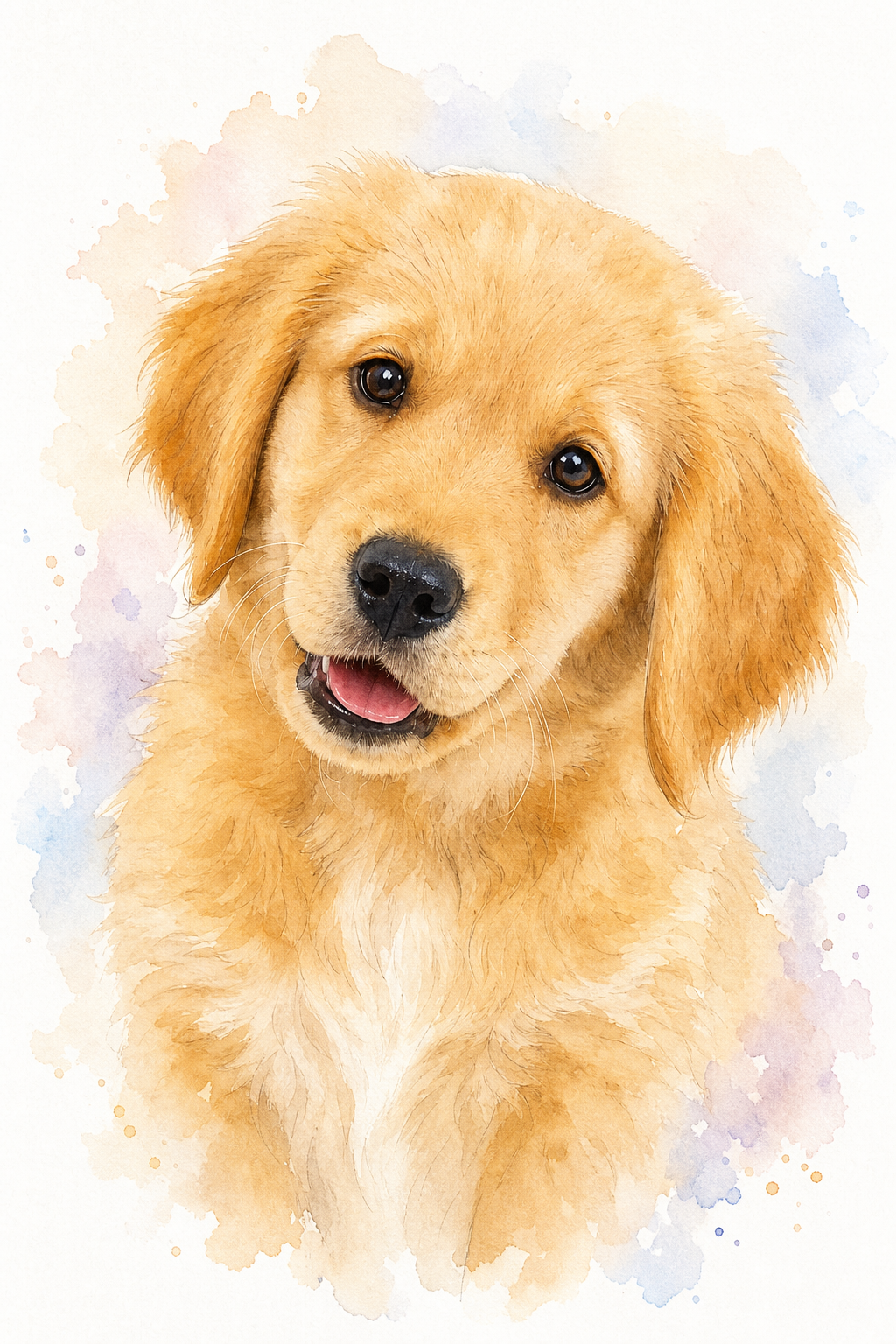 Custom pet portrait - Watercolor style on Cotton Tote Bag