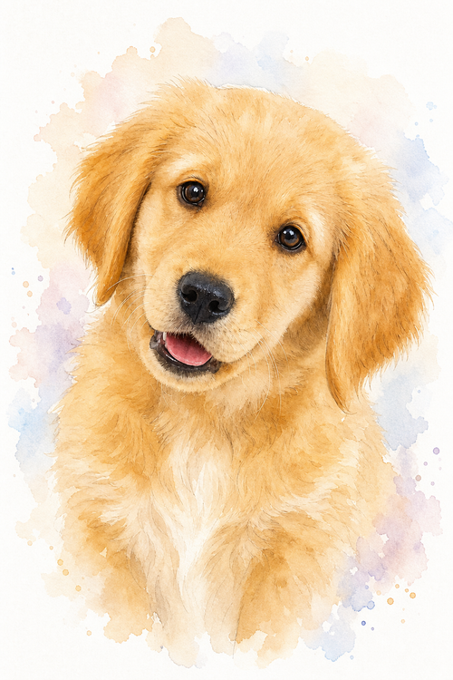 Custom pet portrait - Watercolor style on Cotton Tote Bag