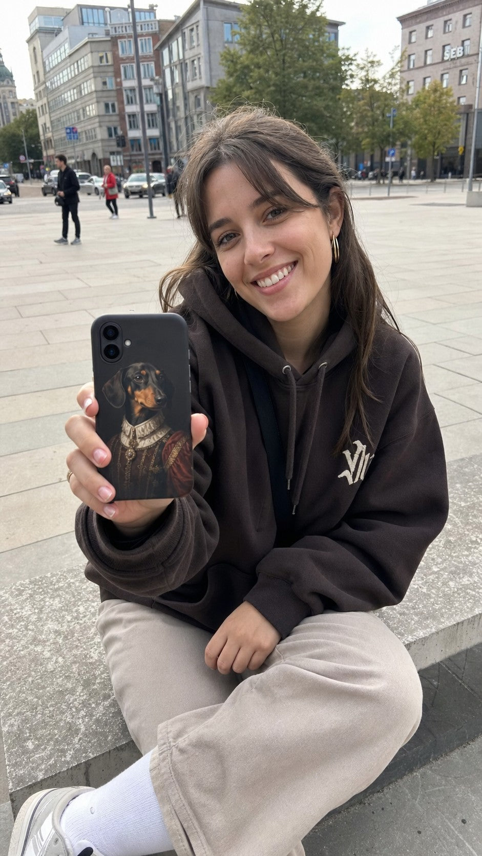 Illustrative example of a custom Streetwear pet portrait phone case