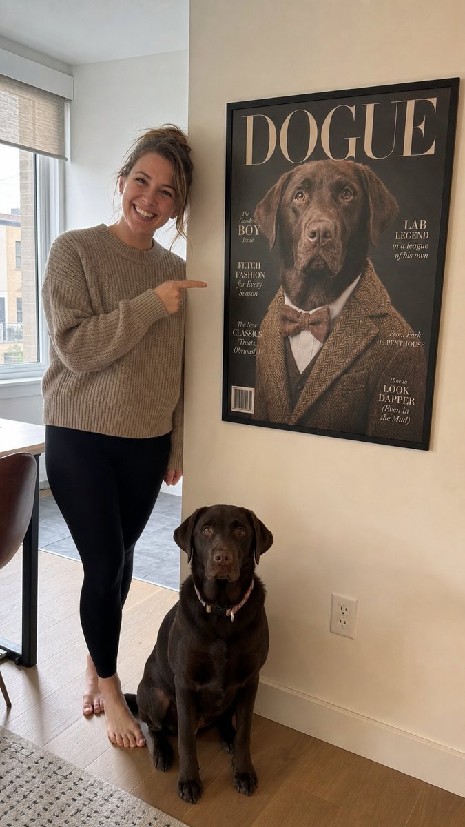 Illustrative example of a custom pet portrait poster